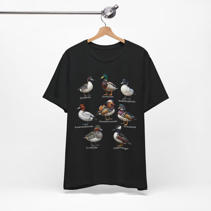 T-Shirt mit Entenarten: Stockente, Mandarinente & Co. | Vogelkunde & Vogelbeobachtung