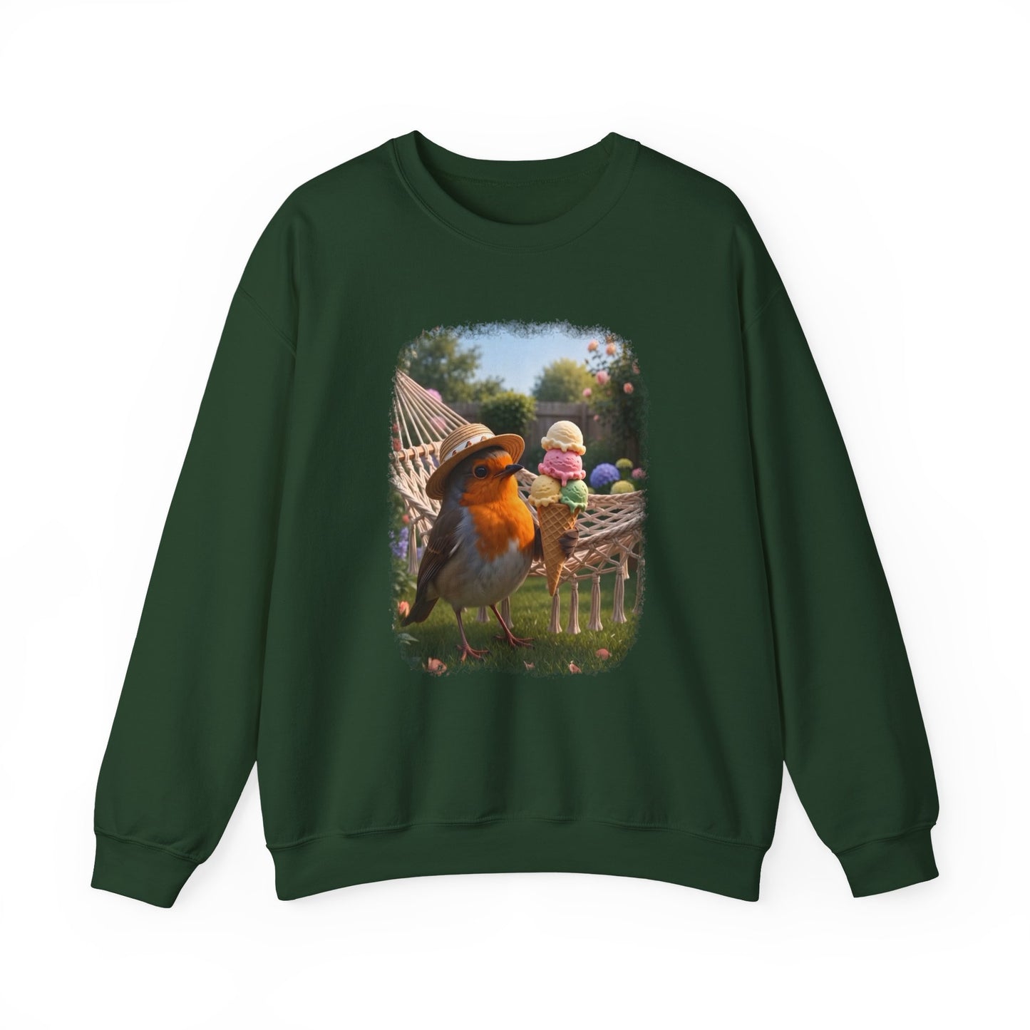 Robin Rosi Ice Cream Garden Premium Sweatshirt for Bird Lovers