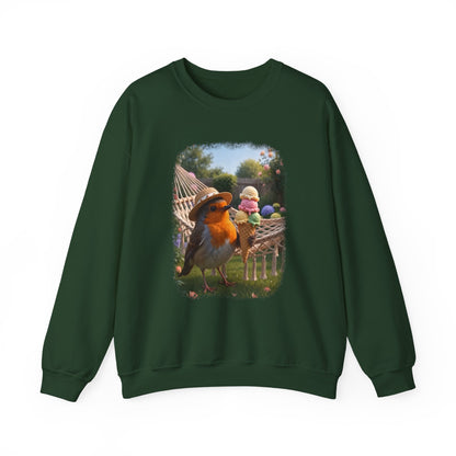 Robin Rosi Ice Cream Garden Premium Sweatshirt for Bird Lovers