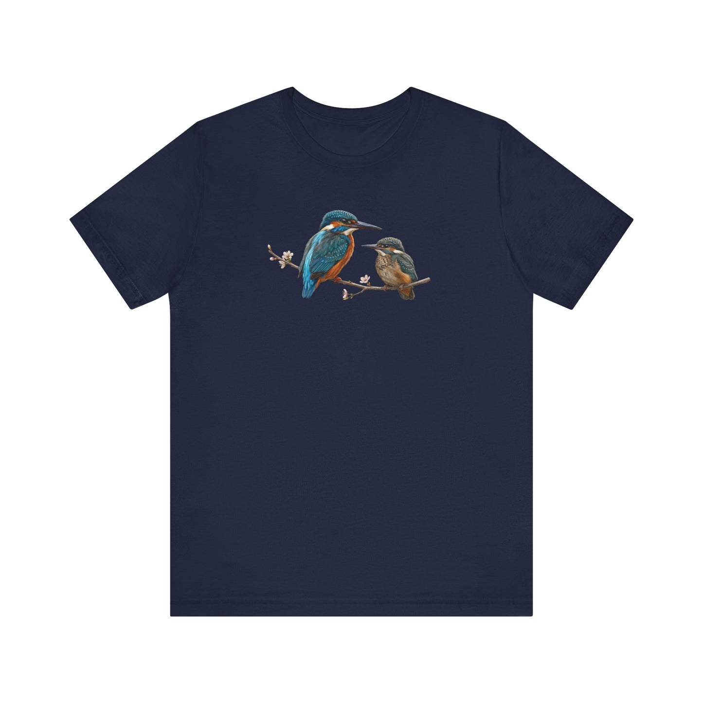 Kingfisher & Fledgling T-Shirt | Spring Blossoms Unisex Graphic Tee