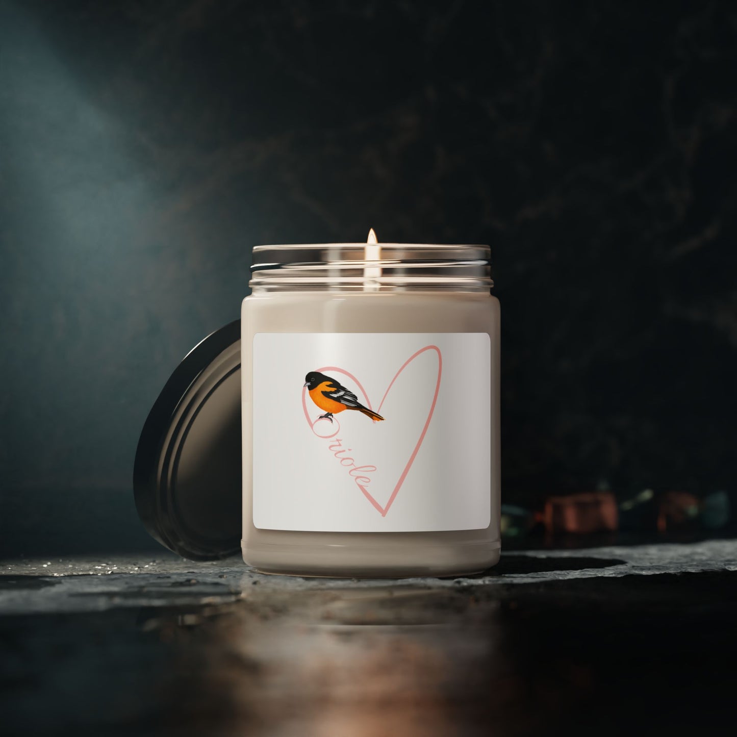 Oriole Scented Soy Candle Bird with Heart 9oz