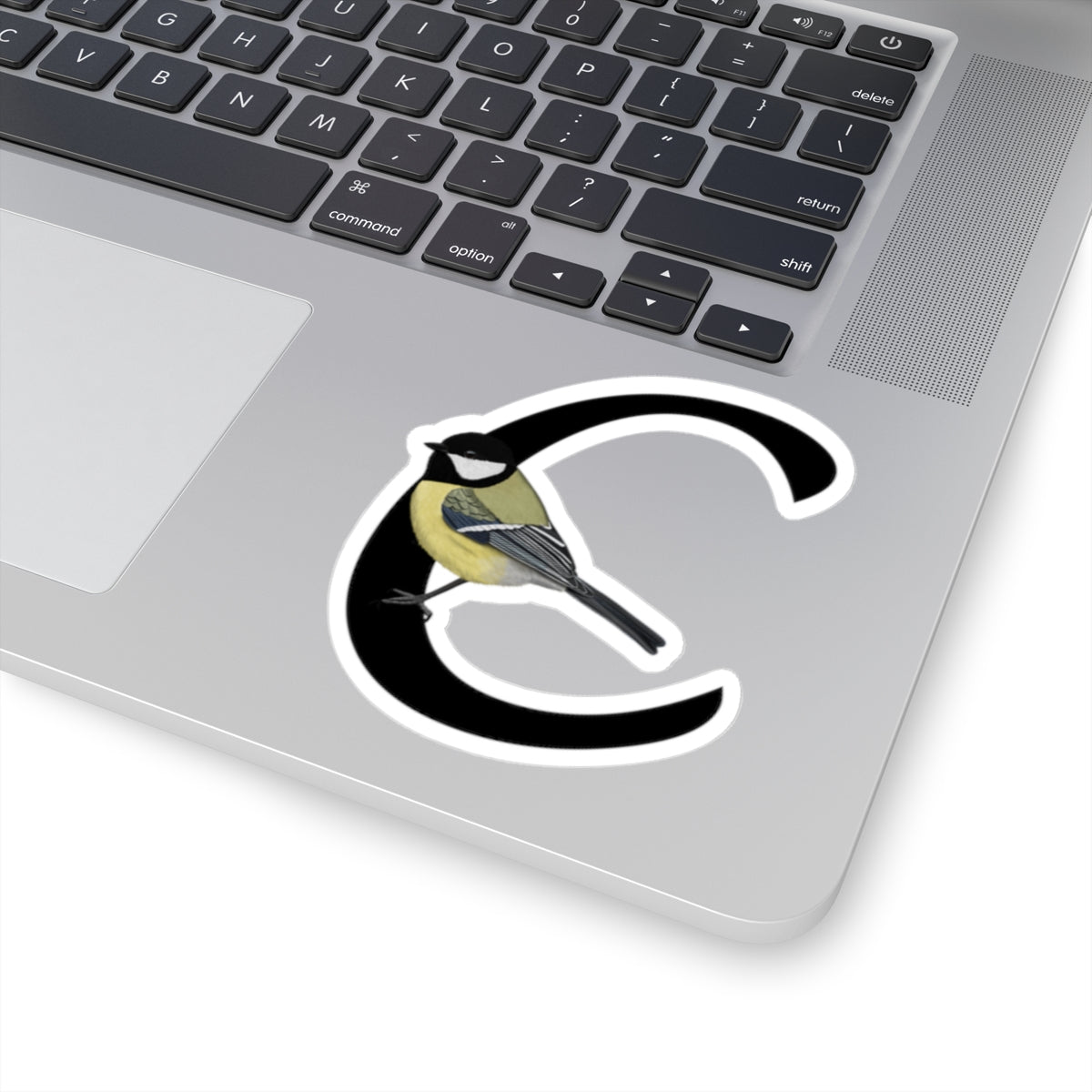 Chickadee Letter C Bird Kiss-Cut Sticker