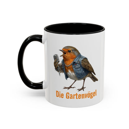 Rocky Rotkehl (Vocals) – Die Gartenvögel Offizieller Fan-Becher | Zweifarbige Premium Keramiktasse