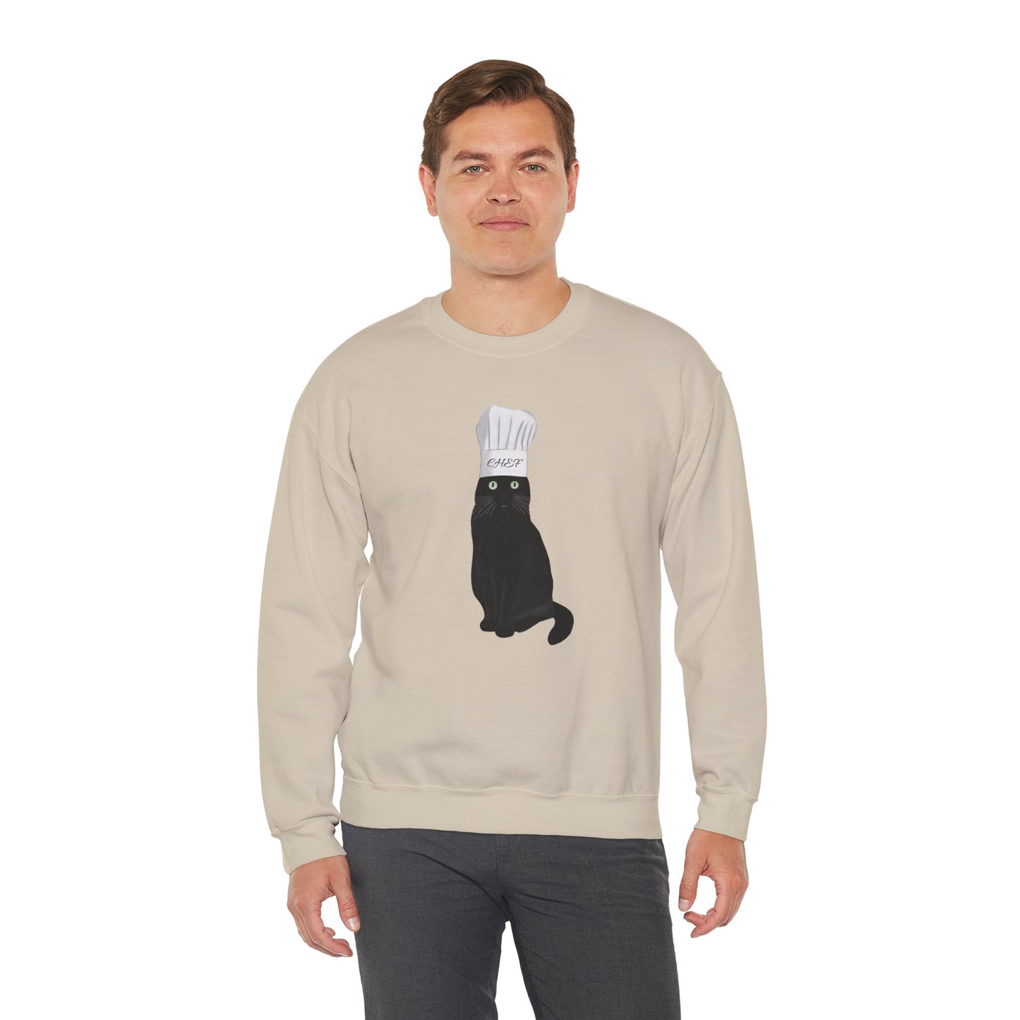 Black Cat Kitchen Chef Cat Lover Sweatshirt