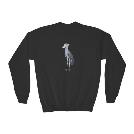 Shoebill Bird Birdwatching Youth Crewneck Sweatshirt