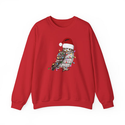 Owl with Fairy Lights Santa Claus Christmas Bird Sweatshirt