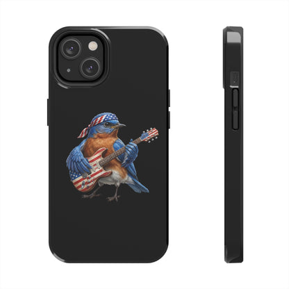 Bluebird with Guitar iPhone Case – Premium Tough Phone Cover Black