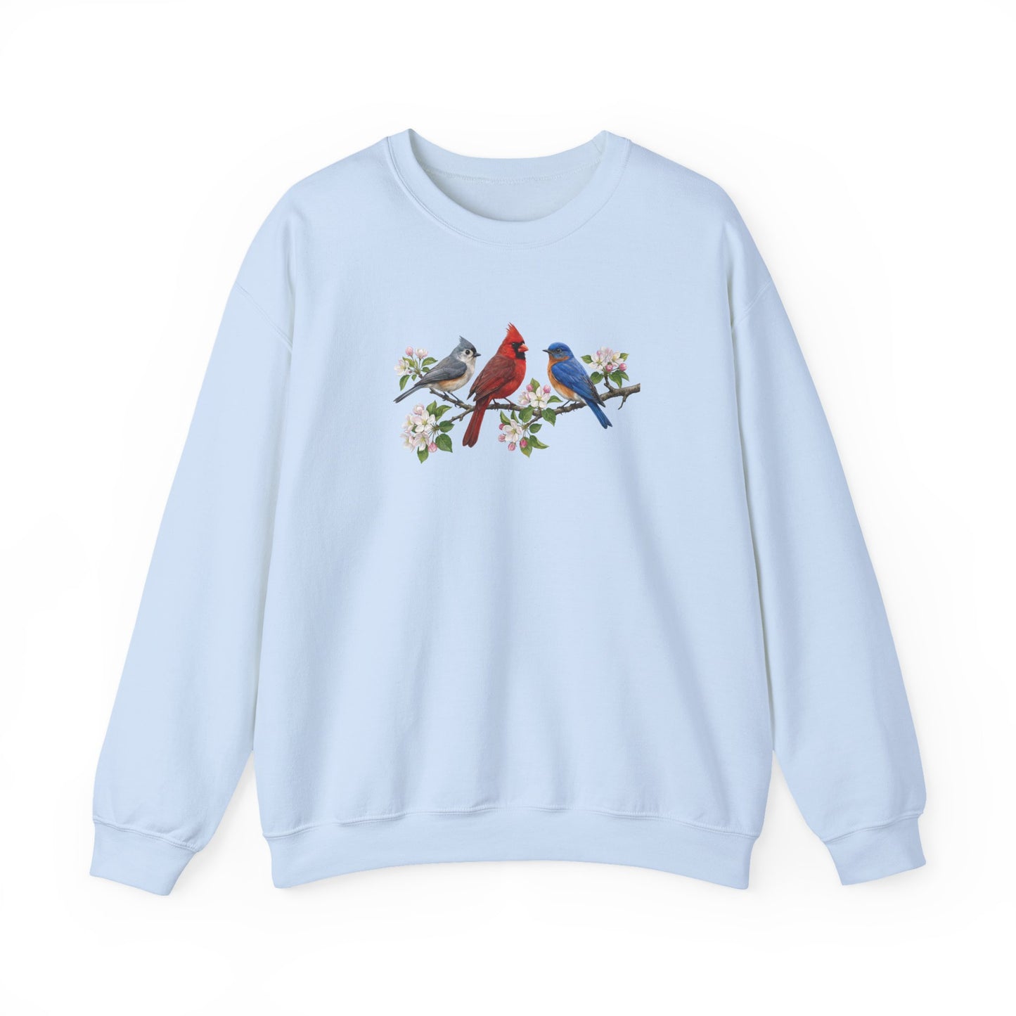 Tufted Titmouse, Bluebird and Cardinal Sweatshirt – Animal Lover Gift, Avian Enthusiast