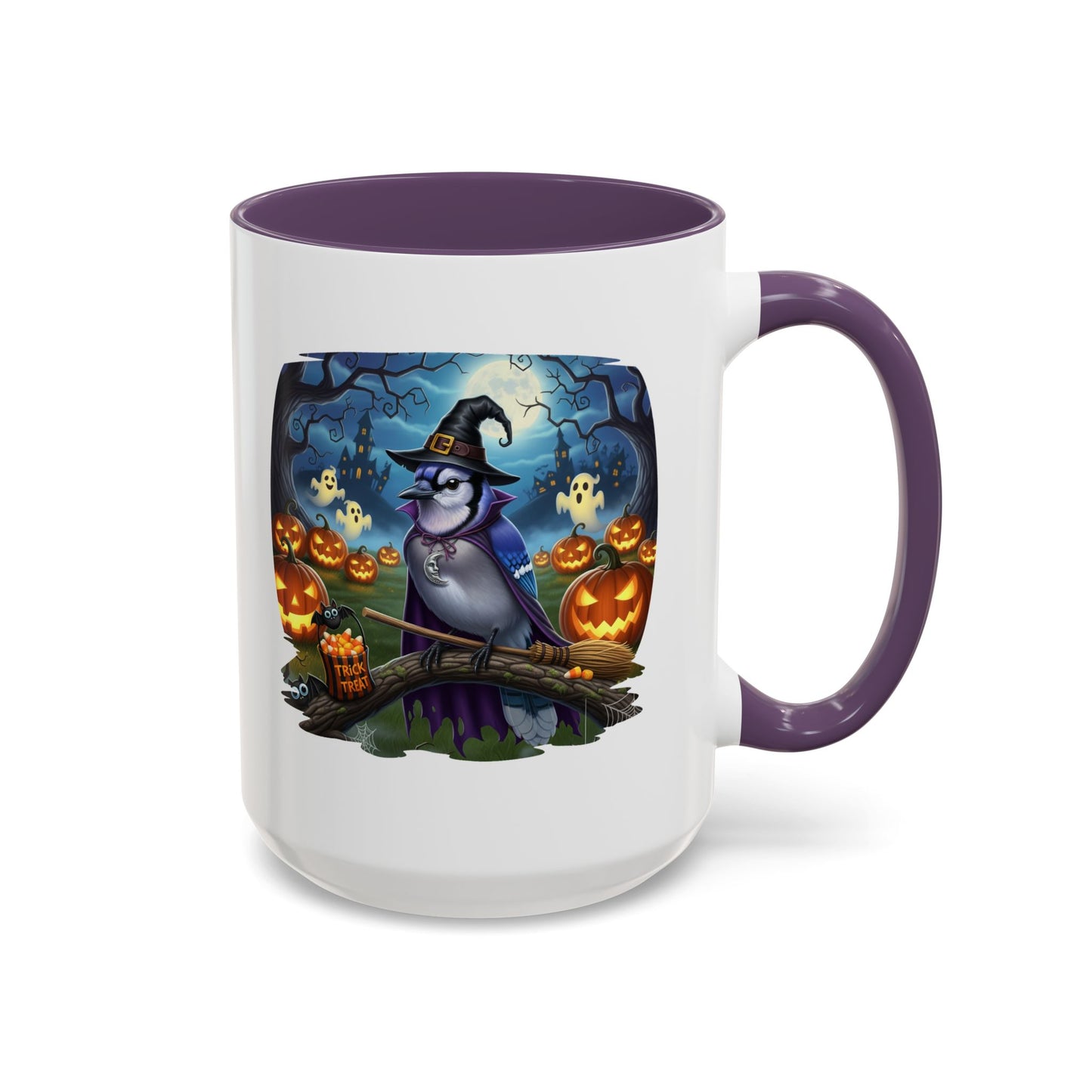 Blue Jay Halloween Bird Mug - Spooky Bird Lover Gift