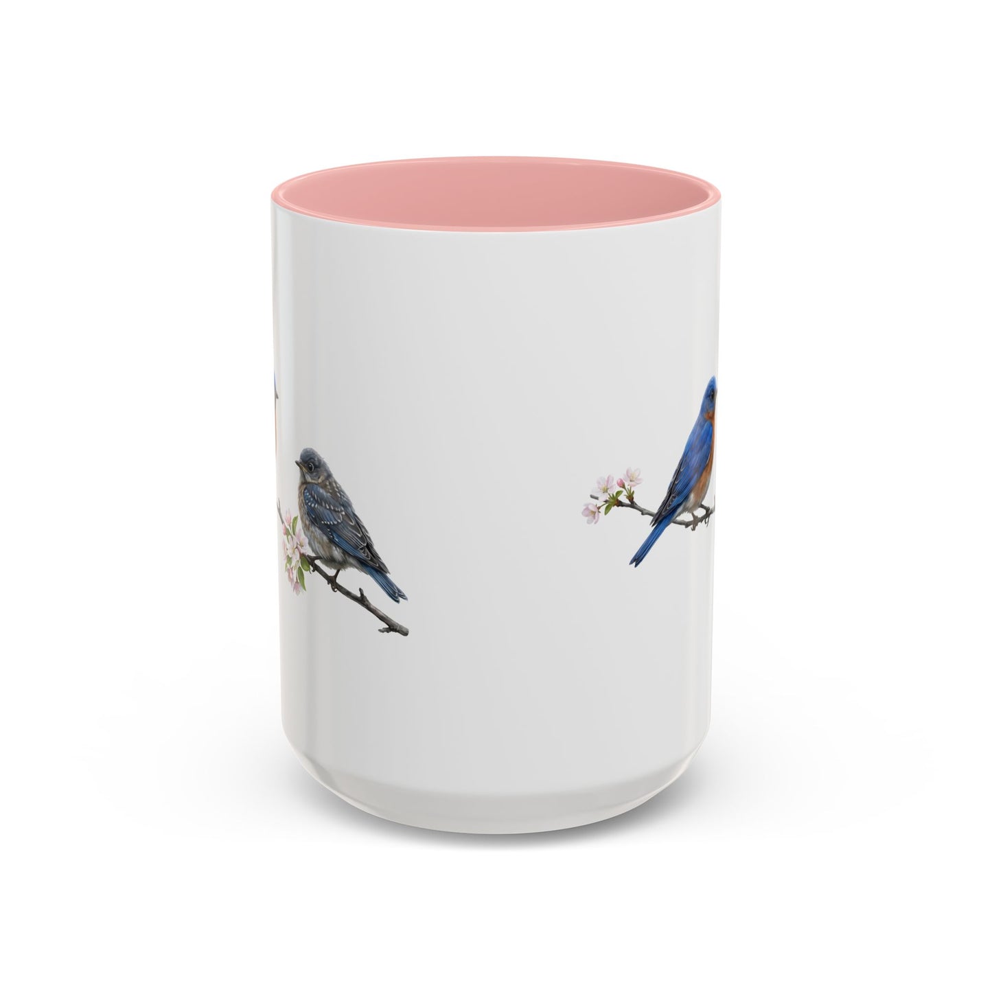 Eastern Bluebird & Fledgling Two-Tone Mug | Spring Bird Lover Gift