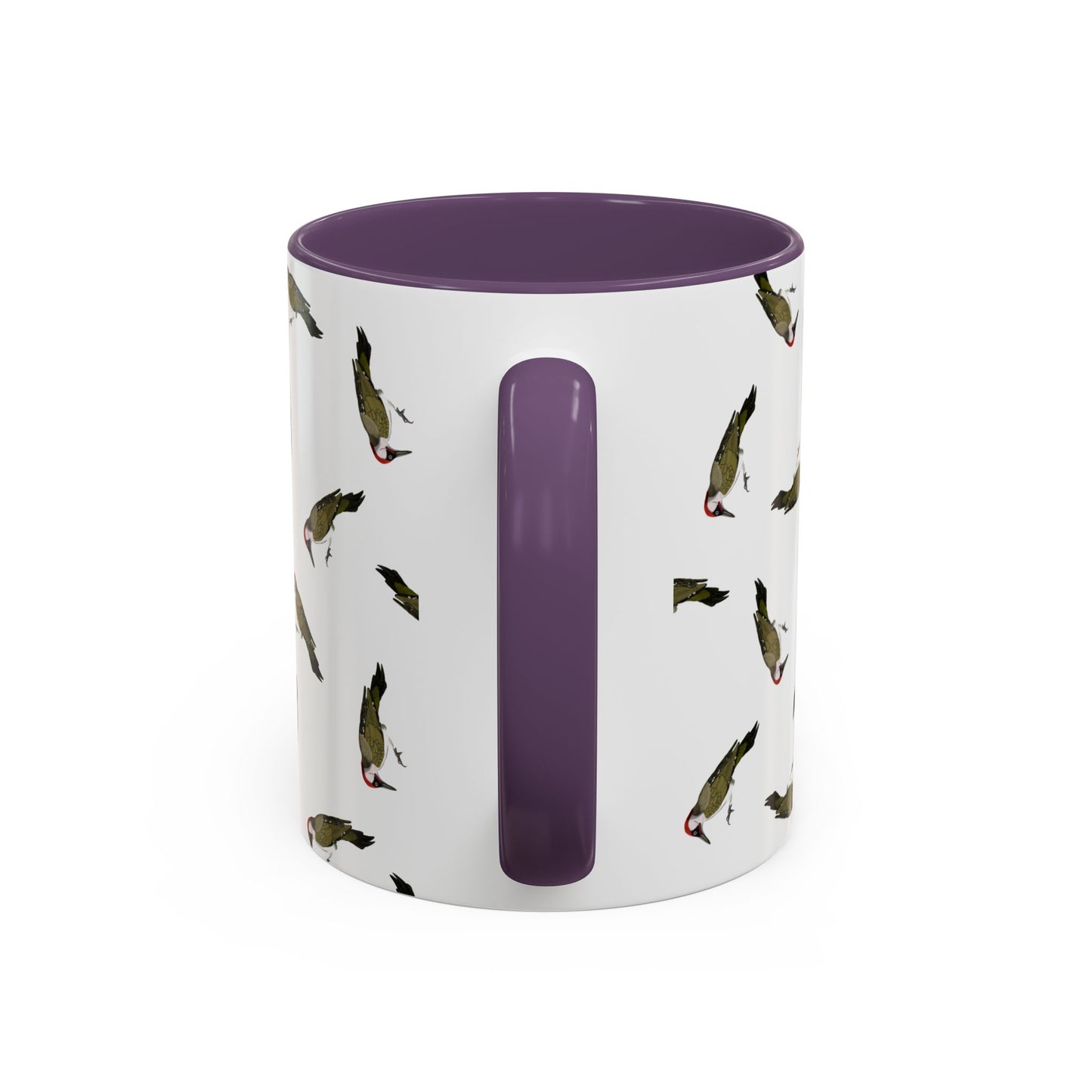 Grünspecht Tasse mit Streumuster | Vogelmotiv Kaffeebecher für Vogelbeobachter & Naturfreunde in Light Green
