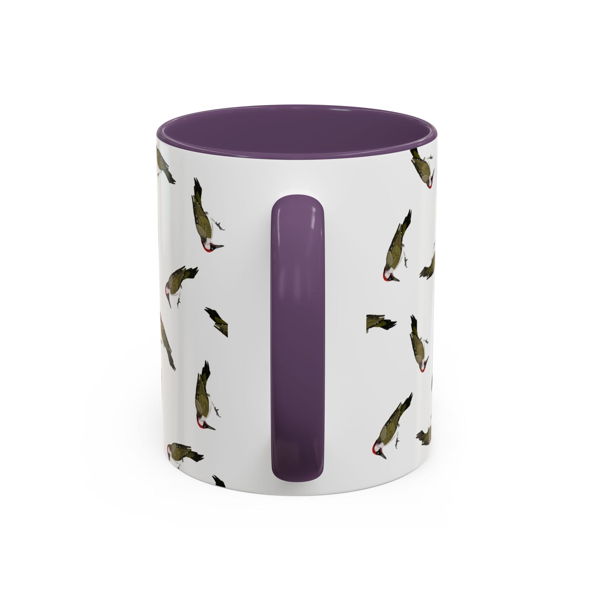 Grünspecht Tasse mit Streumuster | Vogelmotiv Kaffeebecher für Vogelbeobachter & Naturfreunde in Light Green