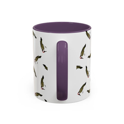 Grünspecht Tasse mit Streumuster | Vogelmotiv Kaffeebecher für Vogelbeobachter & Naturfreunde in Light Green