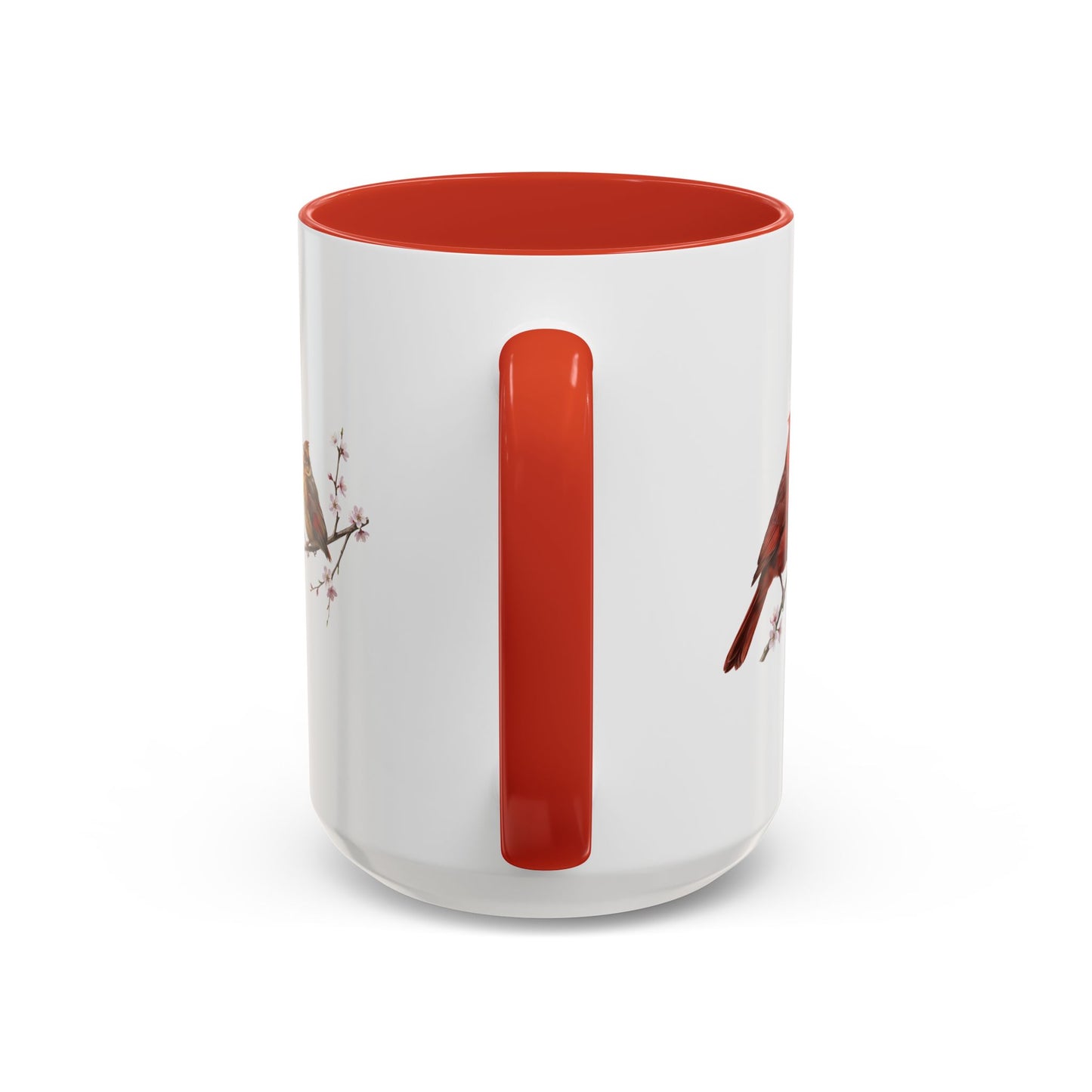 Northern Cardinal & Fledgling Two-Tone Mug | Spring Bird Lover Gift