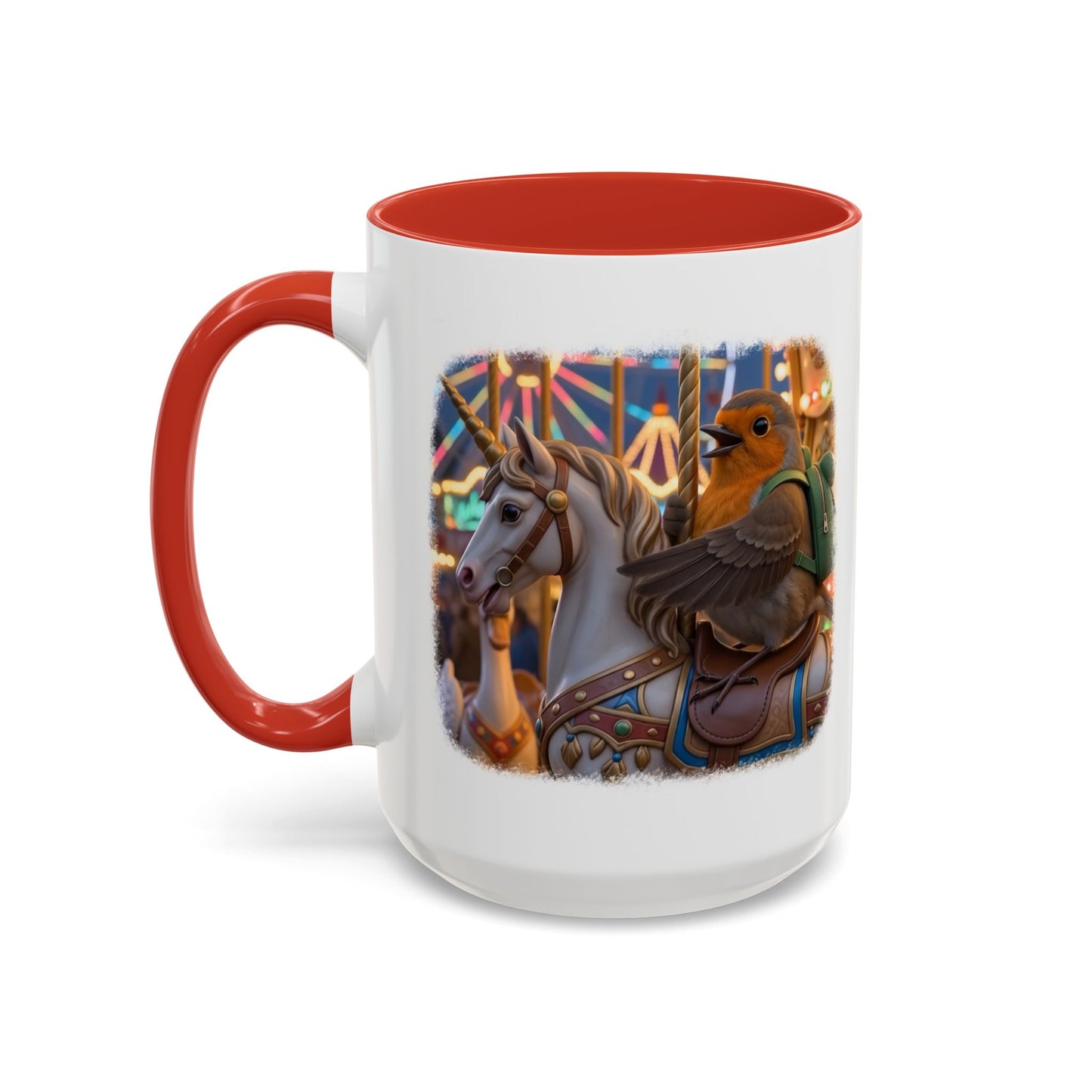 Robin Rosi Unicorn Carousel Premium Mug for Bird Lovers