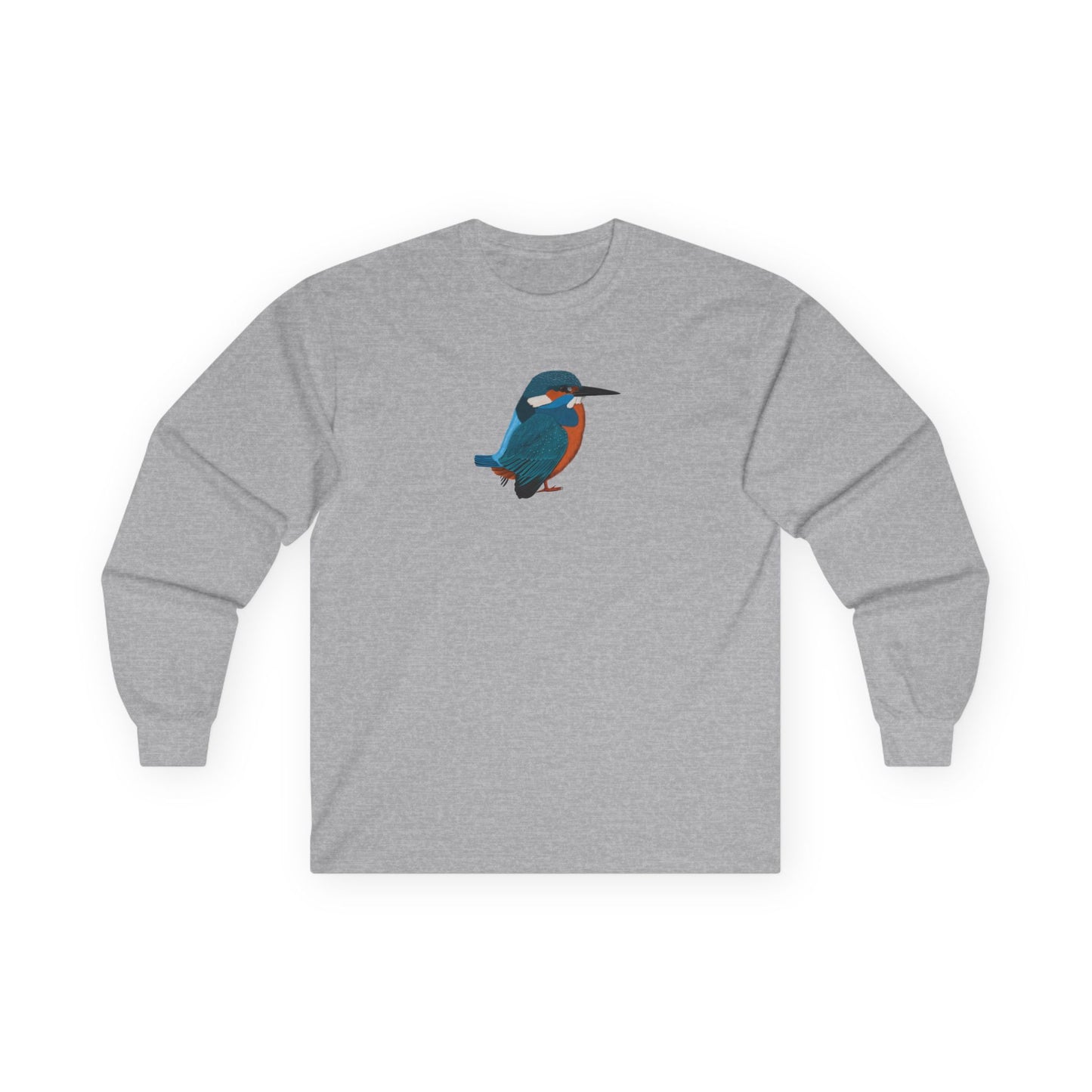 Kingfisher Birding & Birdwatching Bird Cotton Long Sleeve T-Shirt