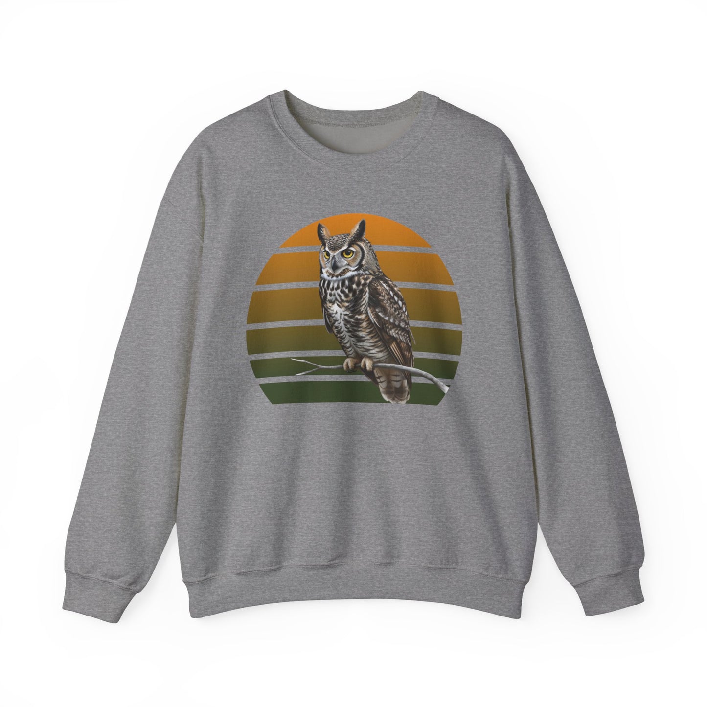 Great Horned Owl Sweatshirt | Unisex Bird of Prey Crewneck | Owl Lover & Birder Gift