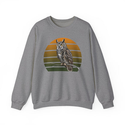 Great Horned Owl Sweatshirt | Unisex Bird of Prey Crewneck | Owl Lover & Birder Gift