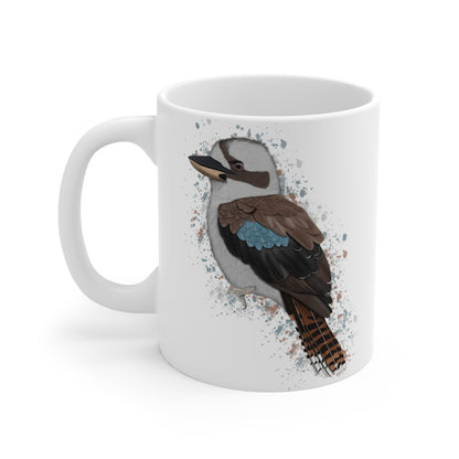 Kookaburra Bird Ceramic Mug 11oz White - jz.birds