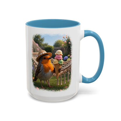 Robin Rosi Ice Cream Garden Premium Mug for Bird Lovers