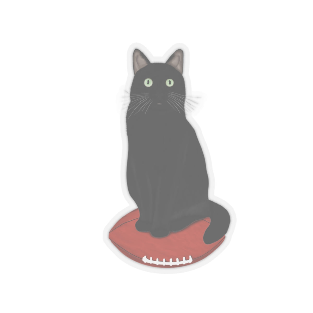 Black Cat with Football Cat Lover Sticker