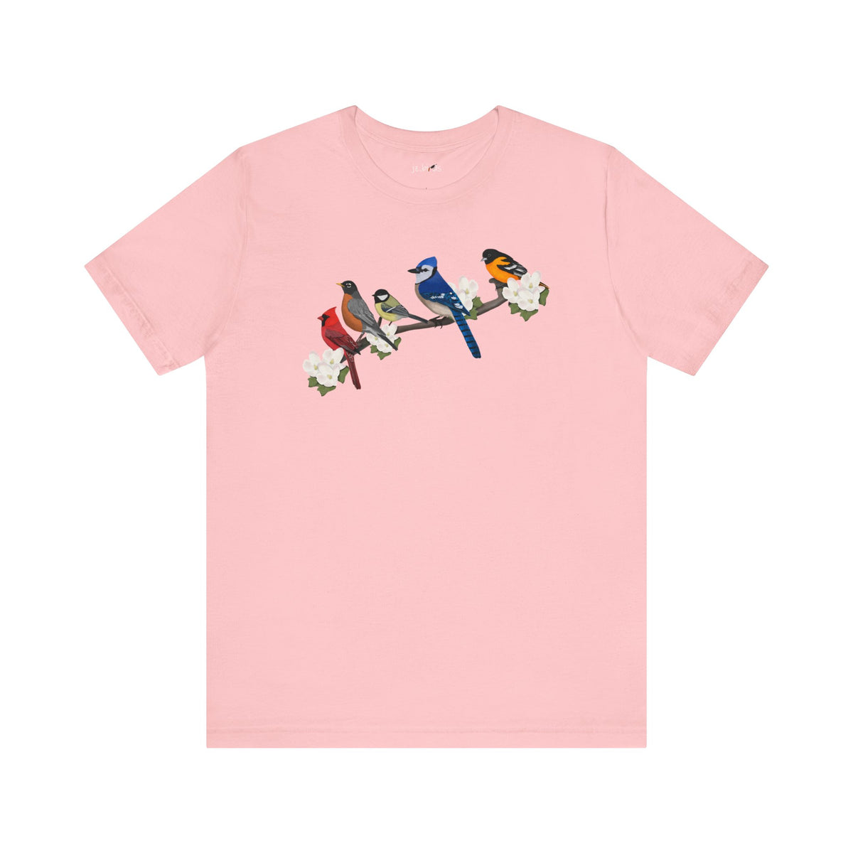 Chickadee, Blue Jay, Cardinal, Oriole and Robin T-Shirt – Cotton, Crew neck