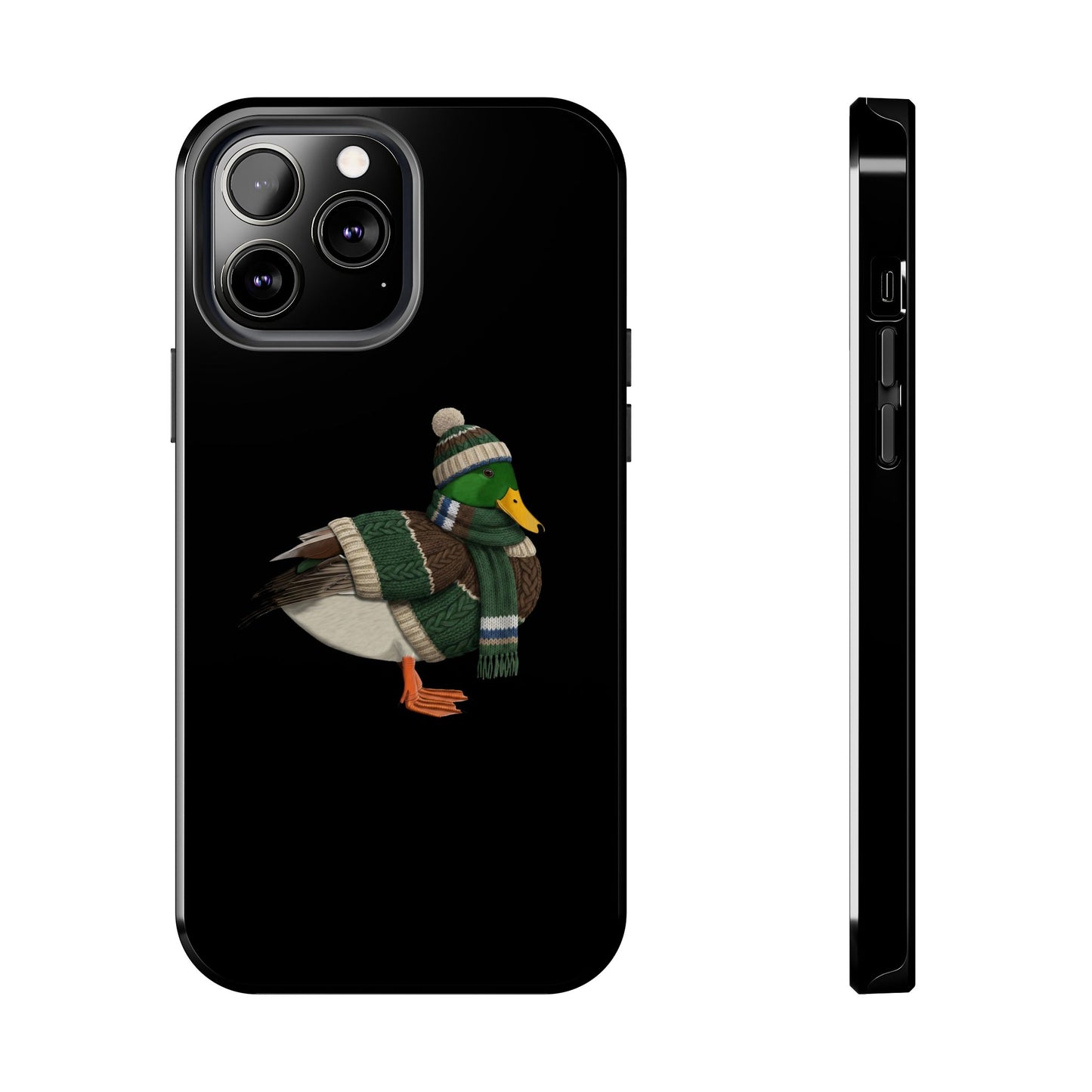 鳥のアートが描かれたマラードの二層式iPhoneケース – 鳥類学者や鳥愛好家へのプレゼントに最適