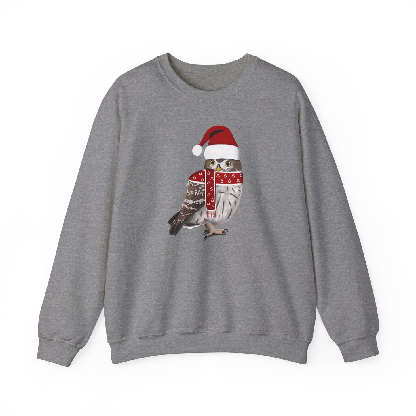 Owl with Christmas Hat Bird Birdwatcher Sweatshirt