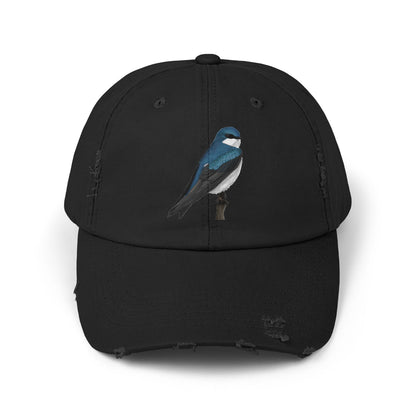 Tree Swallow Bird Art Distressed Cap