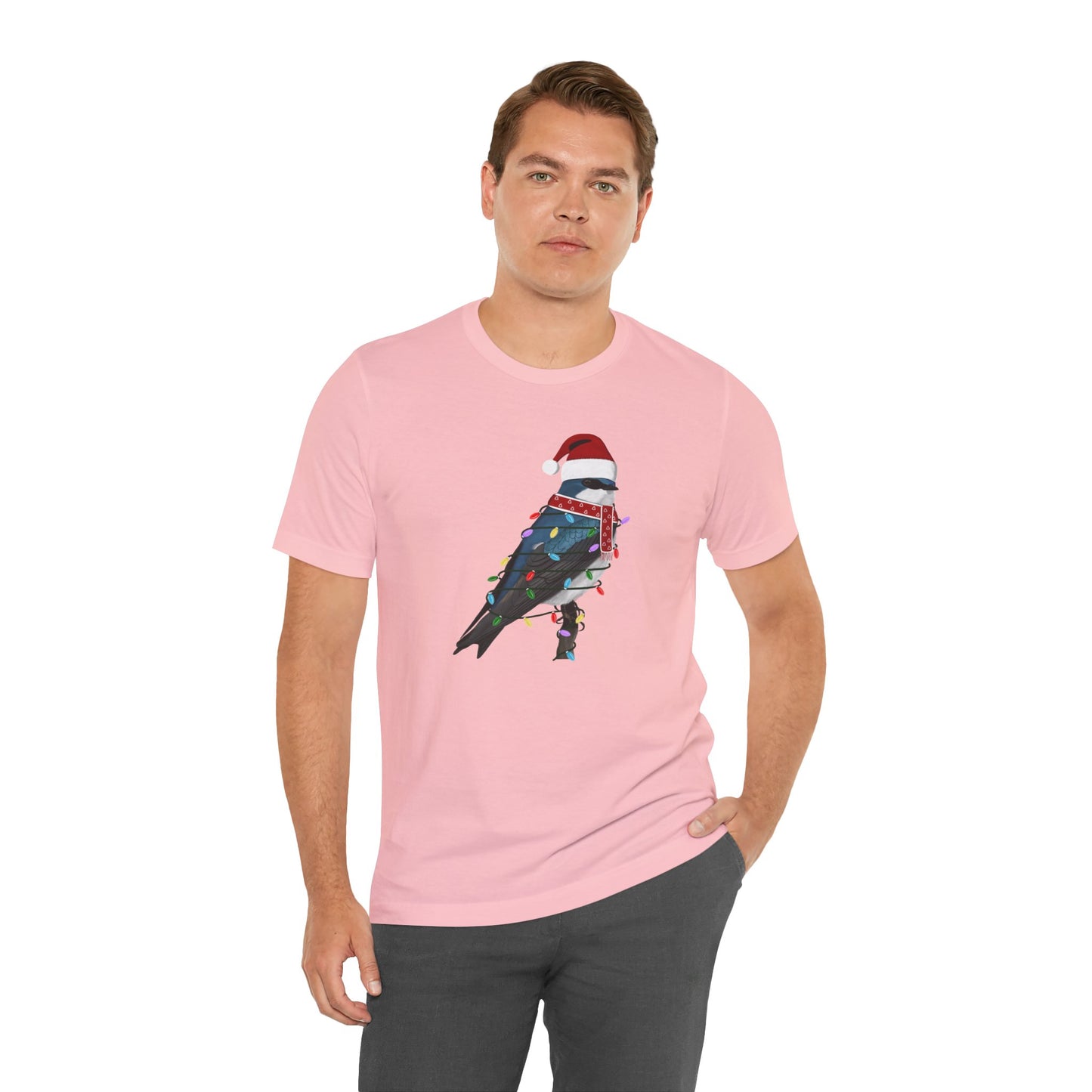 Tree Swallow with Fairy Lights Christmas Bird T-Shirt