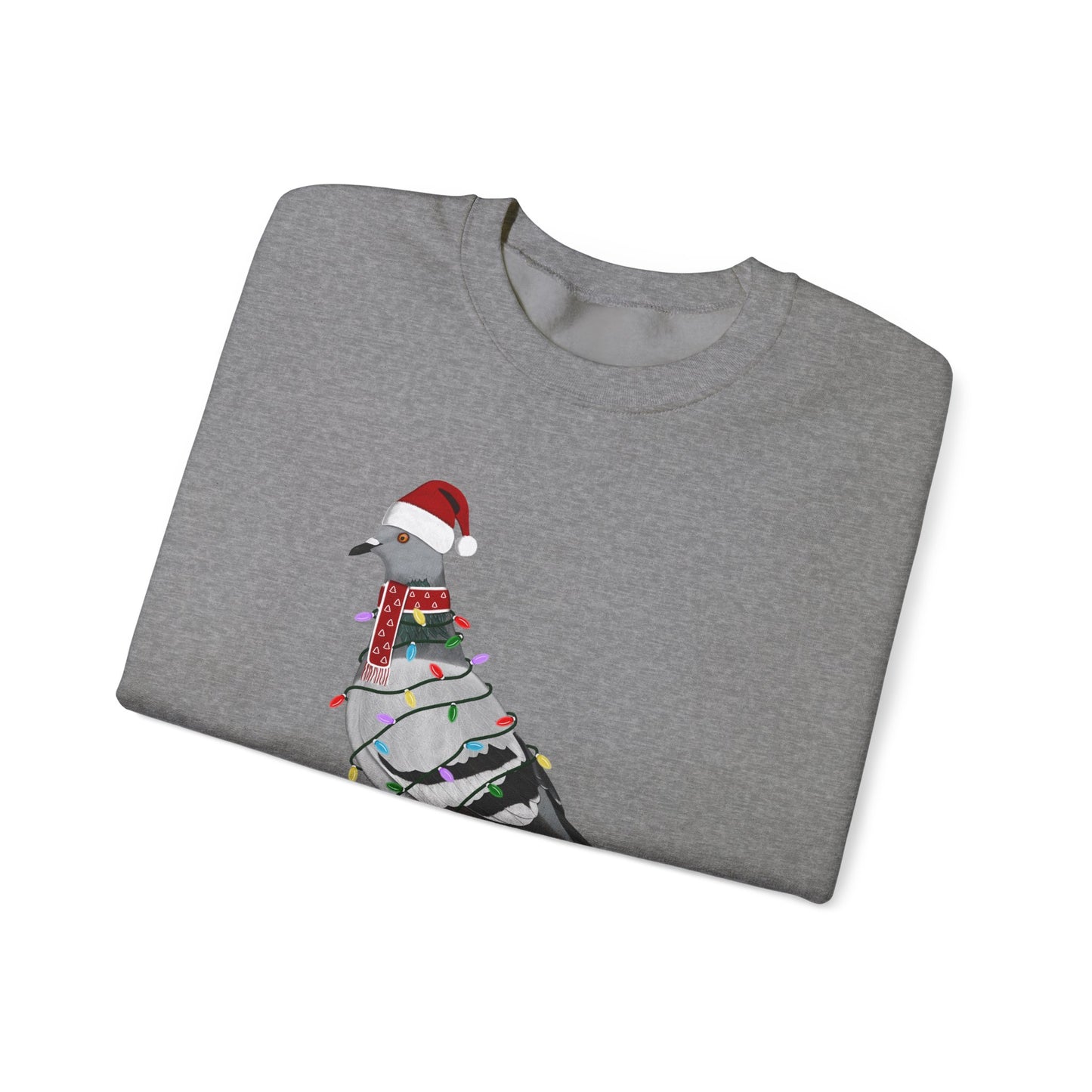 Pigeon with Fairy Lights Santa Claus Christmas Bird Sweatshirt