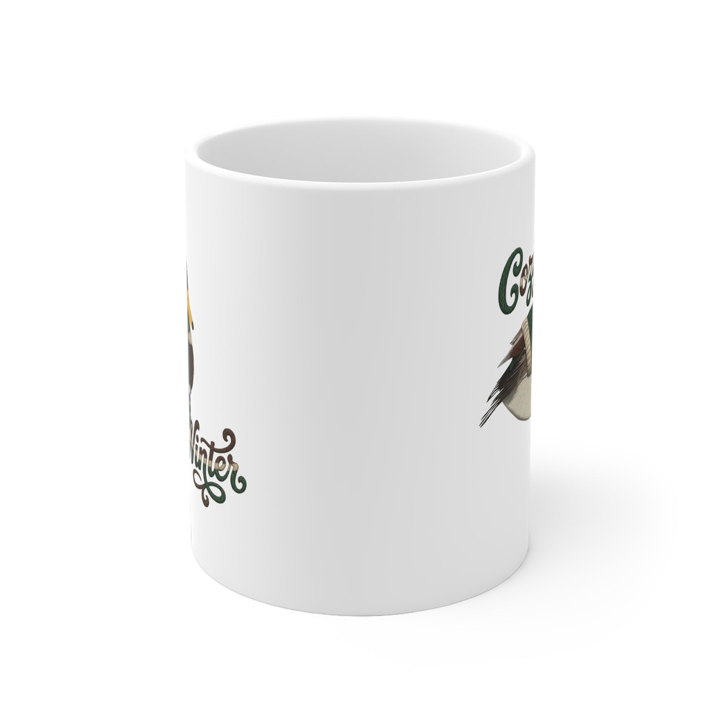 Ente mit Strickpullover Weihnachtliche Tasse mit Vogelmotiv Cozy Winter – Ideal für Kakao & Kaffee