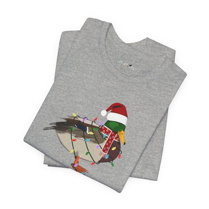 Mallard with Fairy Lights Christmas Bird T-Shirt