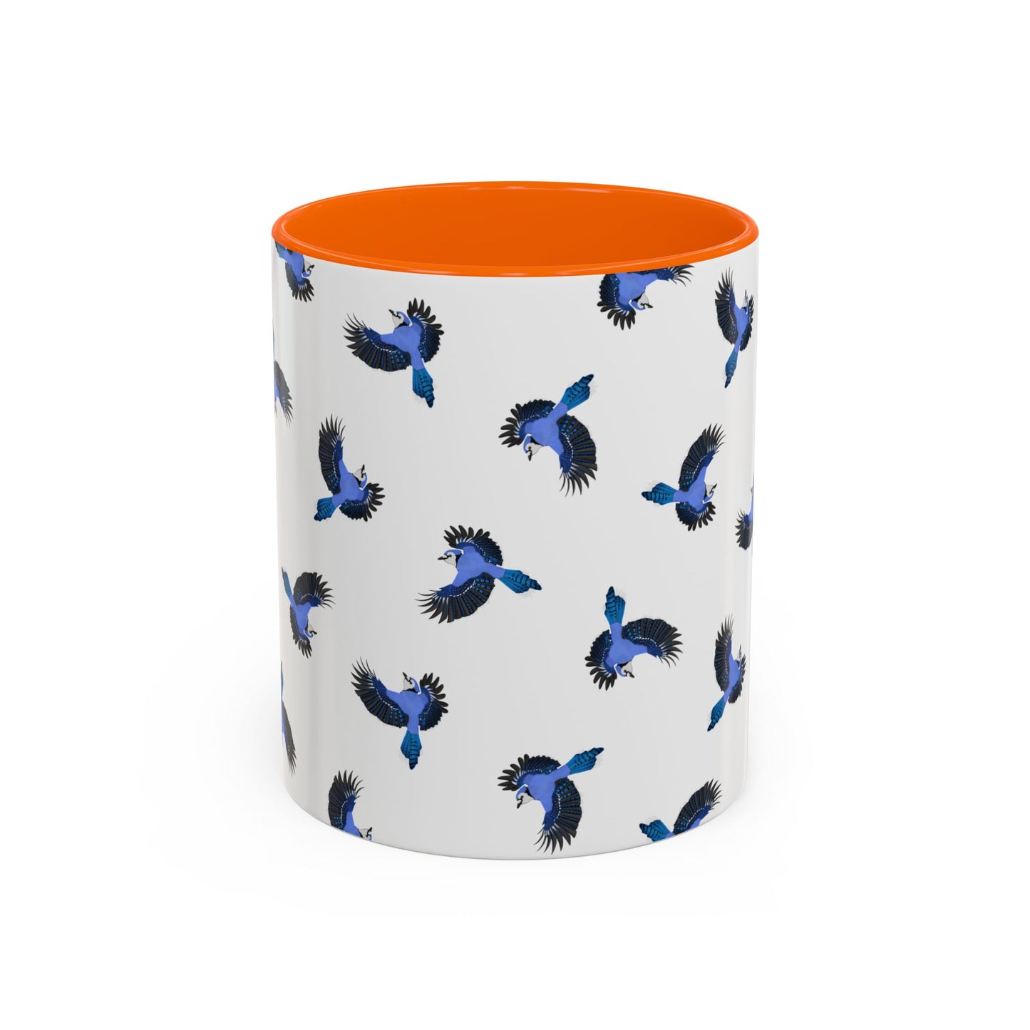 Blue Jay All-Over Pattern Accent Mug | Colorful Bird Lover Gift for Birdwatchers