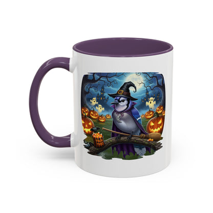 Blue Jay Halloween Bird Mug - Spooky Bird Lover Gift