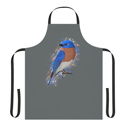 Eastern Bluebird Bird Art Apron Dark Grey