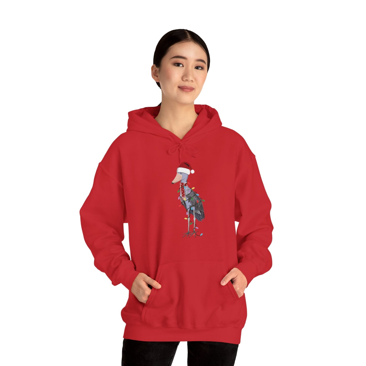 Shoebill with Fairy Lights Christmas Bird Hoodie