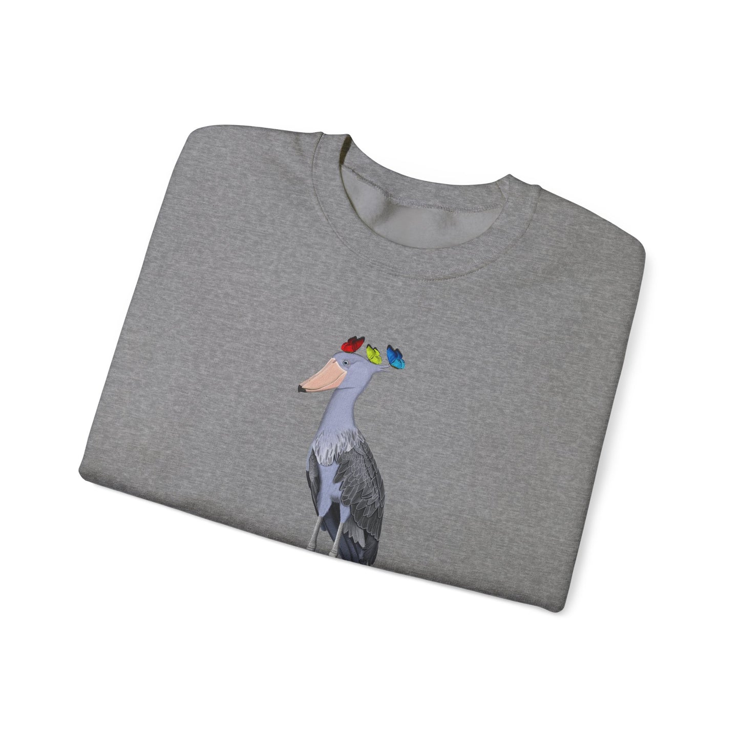 Shoebill with Butterflies Bird Birding & Birdwatching Sweatshirt