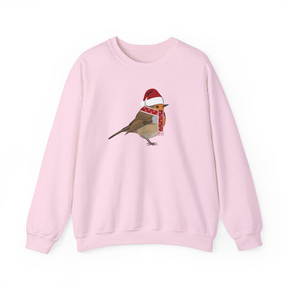 European Robin with Christmas Hat Bird Birdwatcher Sweatshirt