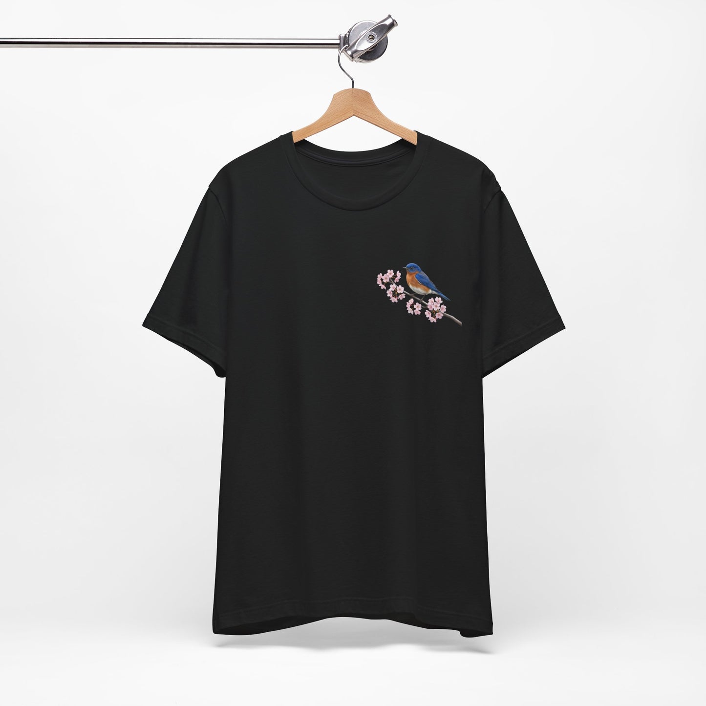 Bluebird Cherry Blossom T-Shirt | Floral Spring Tee for Bird Lovers