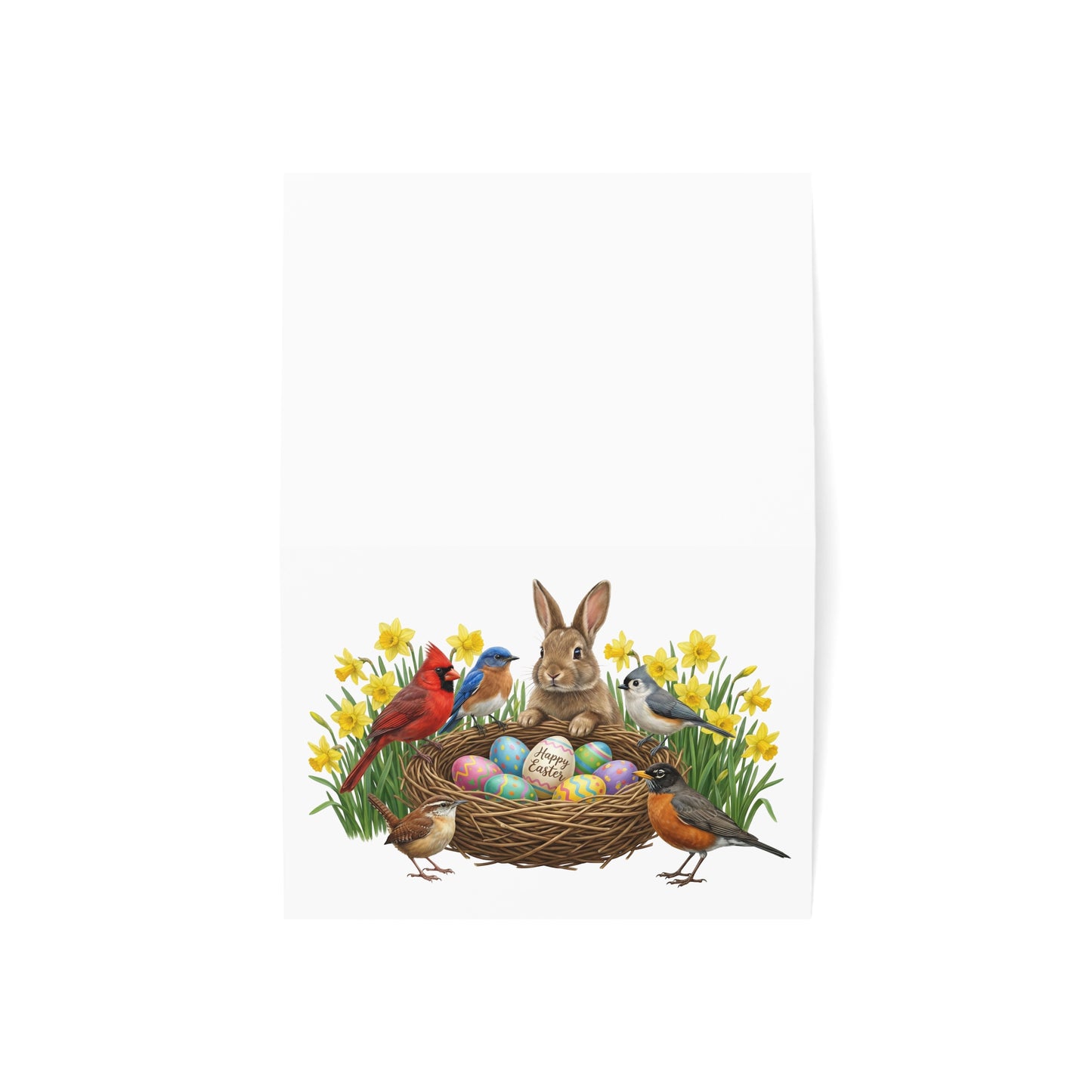 Happy Easter Greeting Card | Cardinal, Bluebird & Bunny | Single or Boxed Set