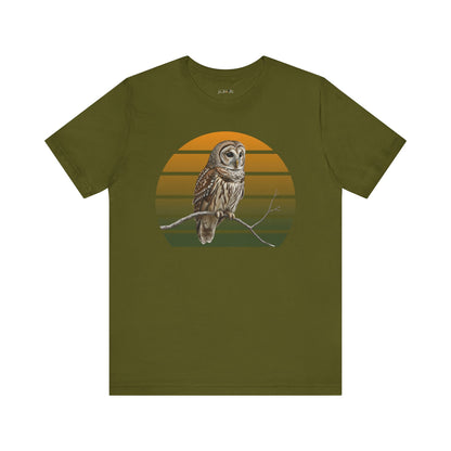 Barred Owl T-Shirt | Unisex Retail Fit Bird Lover Tee | Wildlife Birder Gift