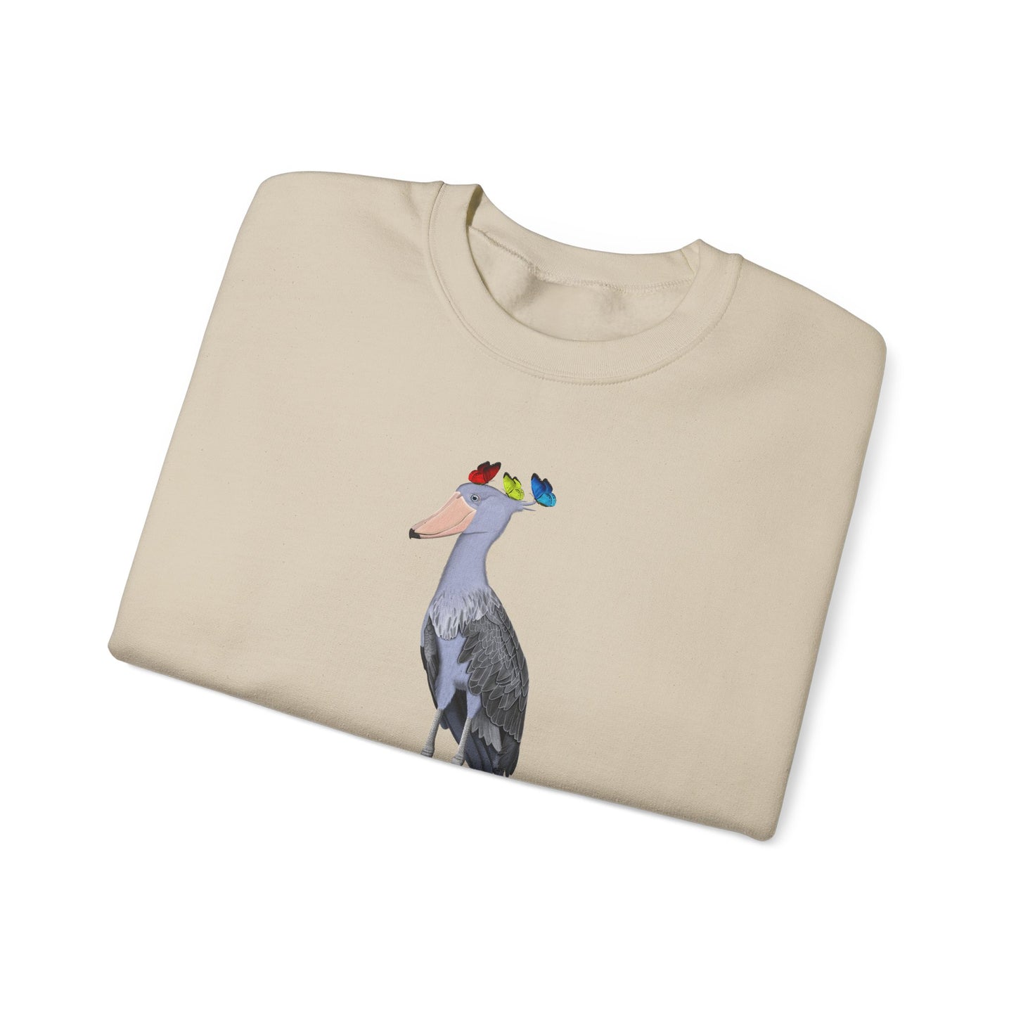 Shoebill with Butterflies Bird Birding & Birdwatching Sweatshirt