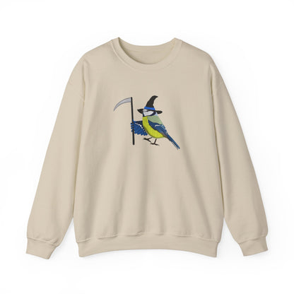 Blue Titmouse Halloween Birds Witch Birdwatcher Sweatshirt