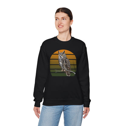 Great Horned Owl Sweatshirt | Unisex Bird of Prey Crewneck | Owl Lover & Birder Gift