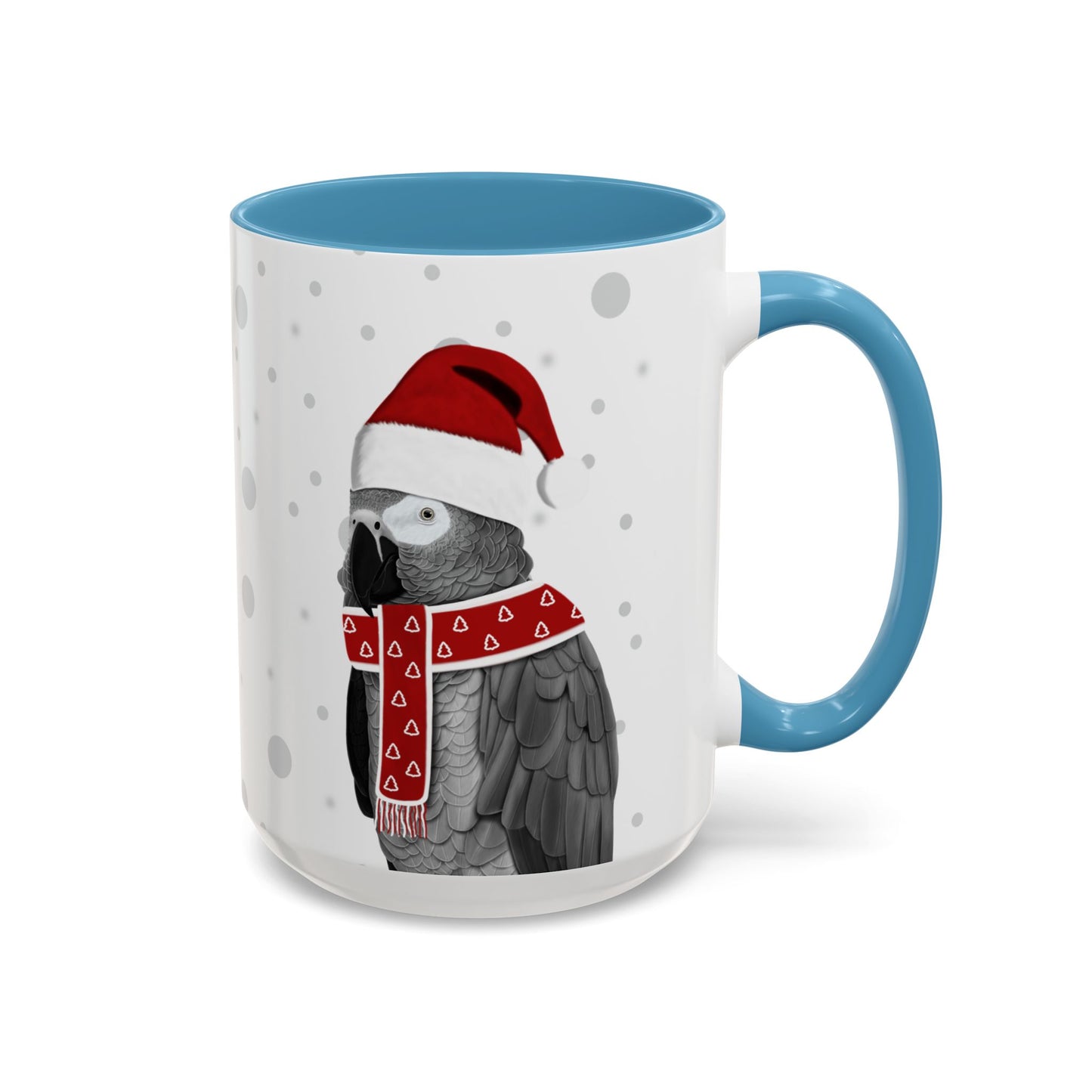 Grey Parrot Christmas Bird Coffee Mug