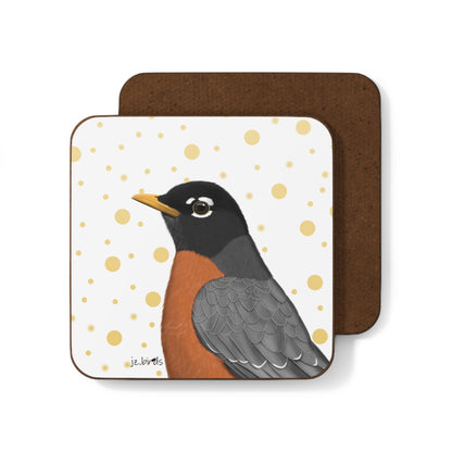 Robin Bird Art Hardboard Coaster