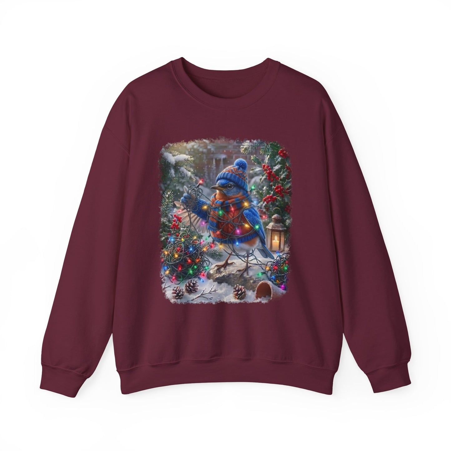 Eastern Bluebird Christmas Sweatshirt – Tangled Lights Winter Crewneck