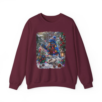 Eastern Bluebird Christmas Sweatshirt – Tangled Lights Winter Crewneck