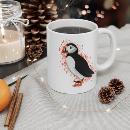 Puffin Bird Ceramic Mug 11oz White - jz.birds